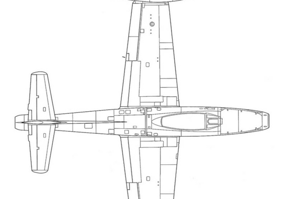 Republic F-84 Thunderjet чертежи (рисунки) самолета
